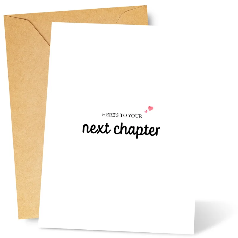 Minimal Typography Pink Hearts Card for New Beginnings