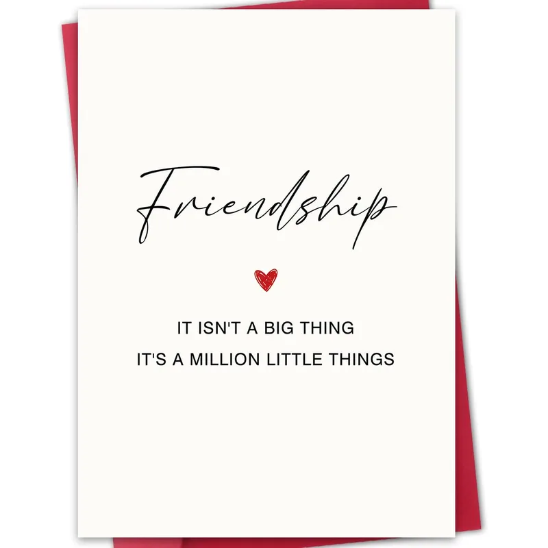 Black Script Text Card Celebrating Friendship With Little Things
