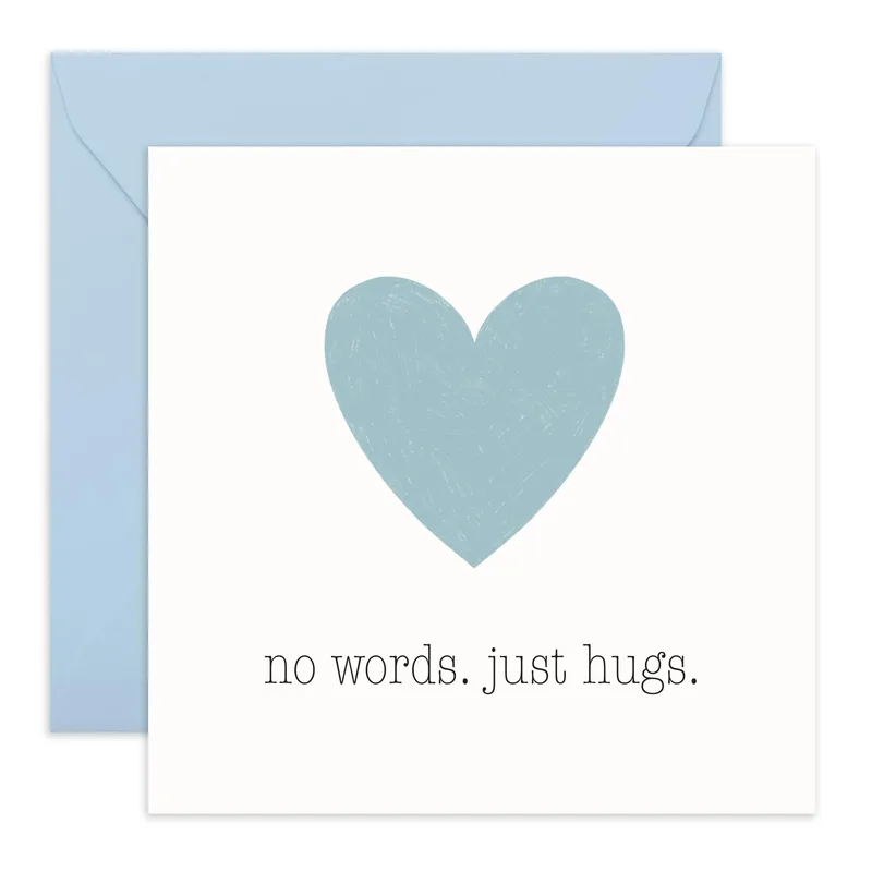 Blue Textured Heart Sympathy Card for Thoughtful Bereavement Support