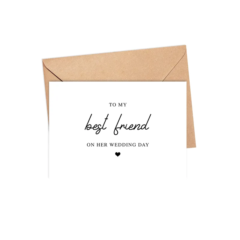 Envelope Simple Script Wedding Card To My Best Friend