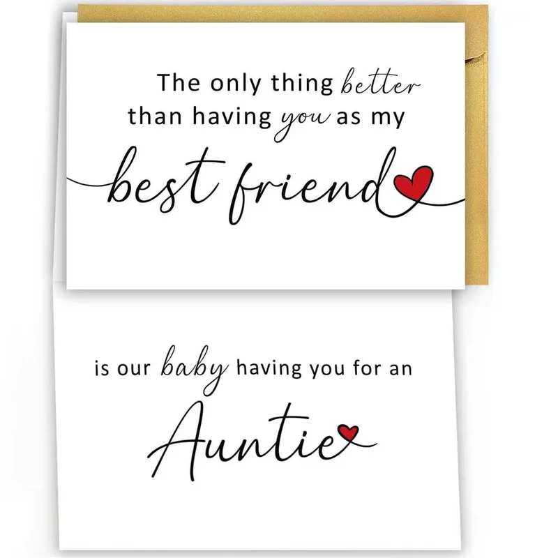 Card Script Heart Pregnancy Card: Best Friend and Auntie Announcement