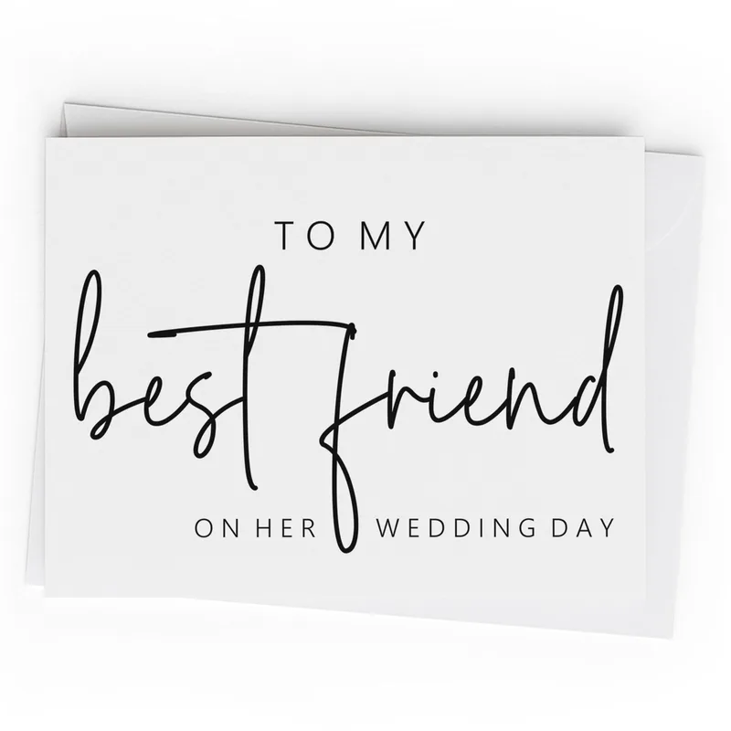 Black Script Card Wedding Card For Best Friend Celebrations