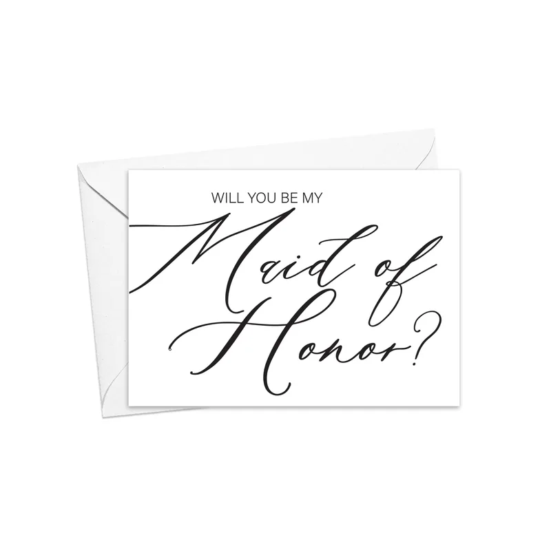 Envelope Script Card Wedding Card: Will You Be My Maid
