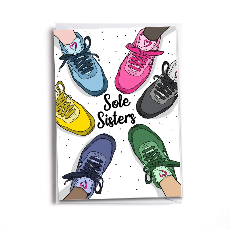 Colorful Running Shoes Friendship Card