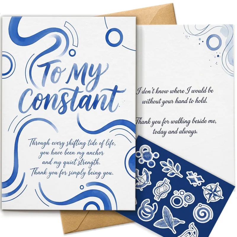 Swirls Navy Card Friendship Card: To My Constant Nautical Tribute