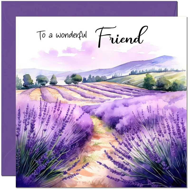 Purple Lavender Fields Friendship Card for a Special Person