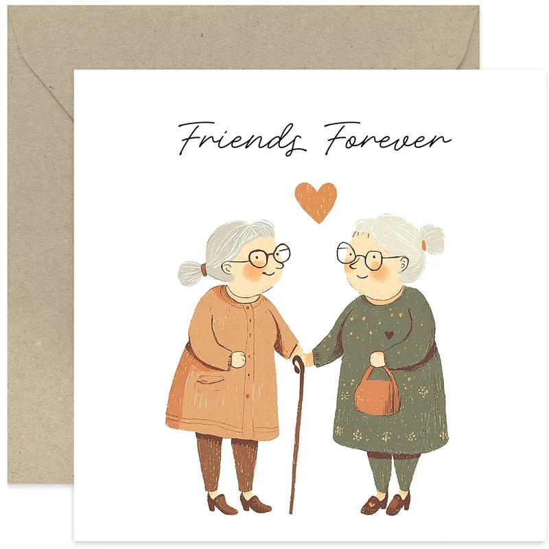 Old Ladies Hearts Friendship Card