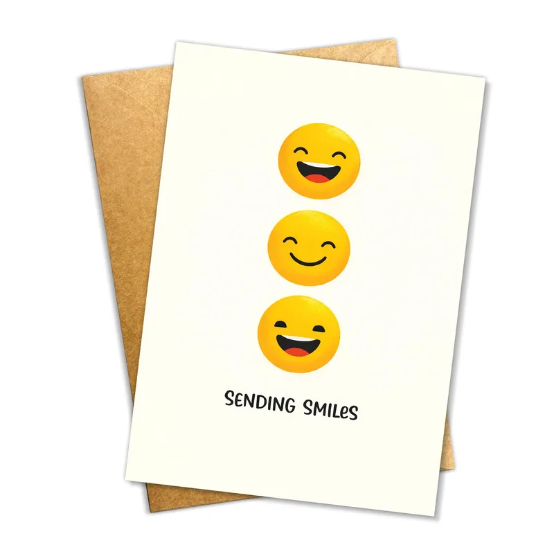 Three Smiley Faces Card: Sending Smiles Greeting for Friends
