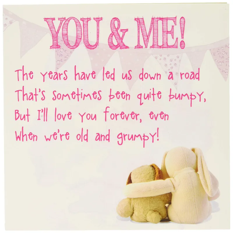 Pink Plush Bunnies Love Card for Bumpy Road Friends