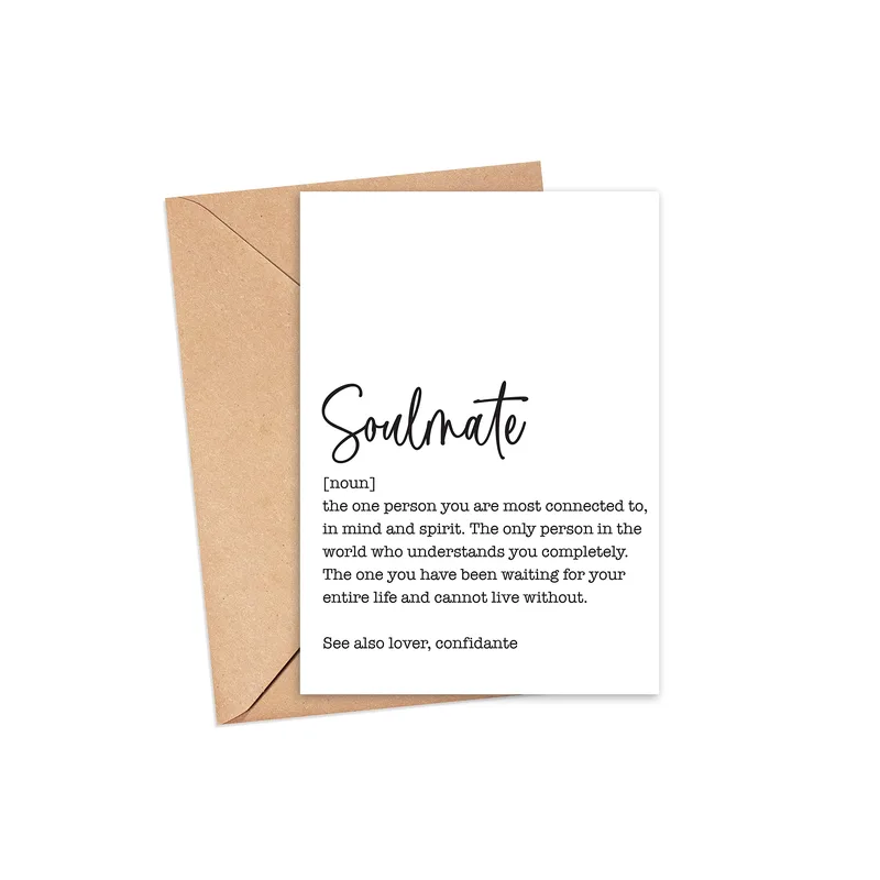 Definition Minimal Black Love Card: Soulmate Dictionary Style Greeting