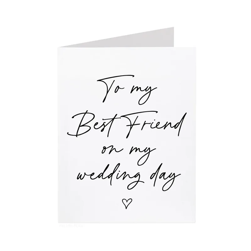 Minimal Black Script Card: To My Best Friend Wedding Note