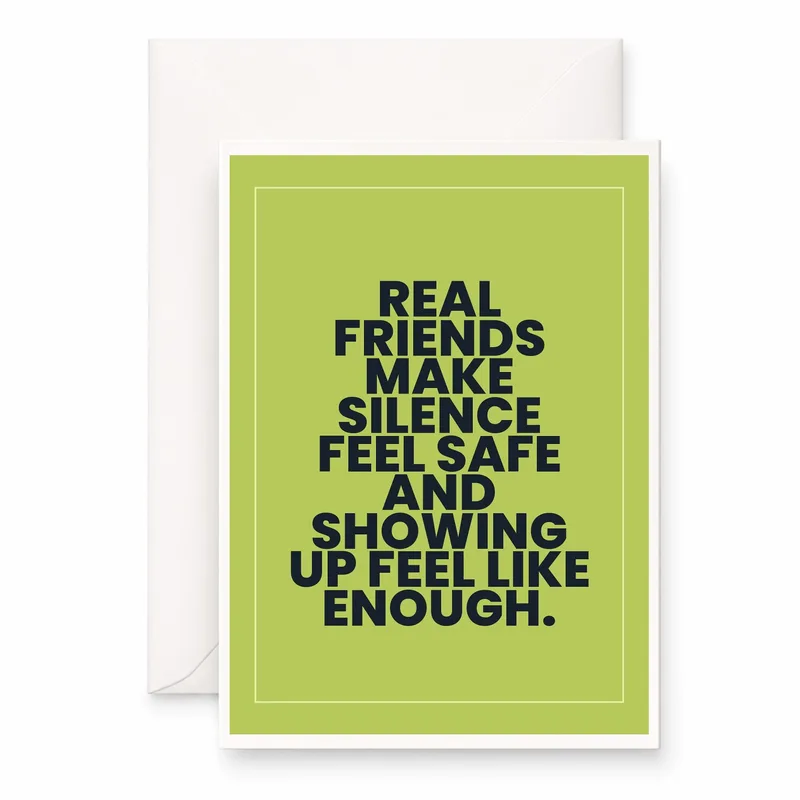 Green Bold Black Friendship Card Celebrating Safe Silence Sentiment