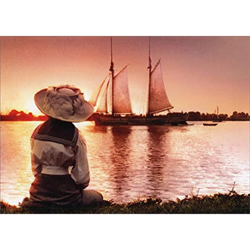Sunset Sailboat Photo Scene Card