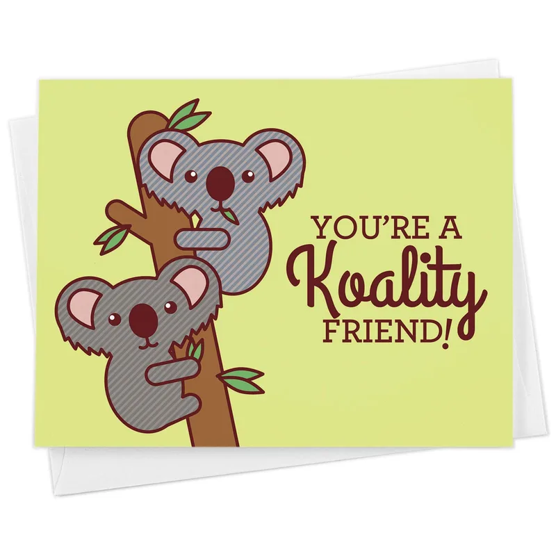 Koalas Lime Green Friendship Card: You're a Koality Friend