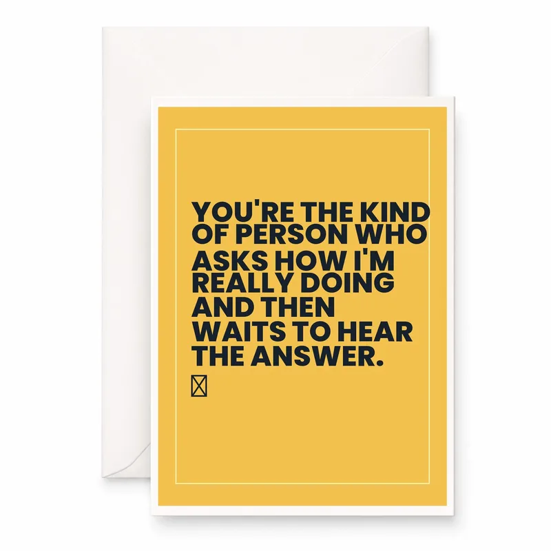 Yellow Bold Black Friendship Card: Real Listening Appreciation