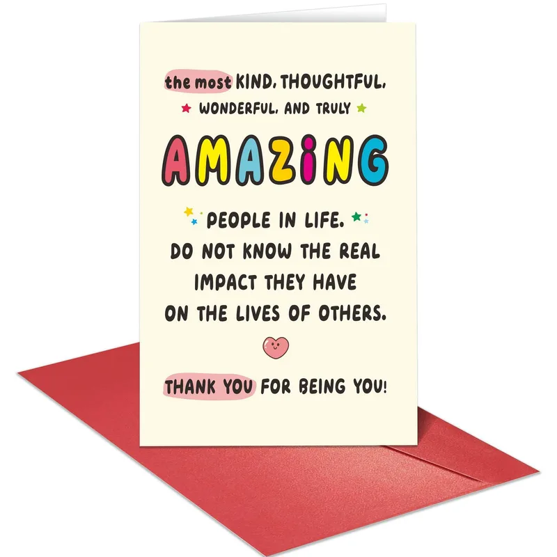 Pink Colorful Amazing Thank You Card for Besties