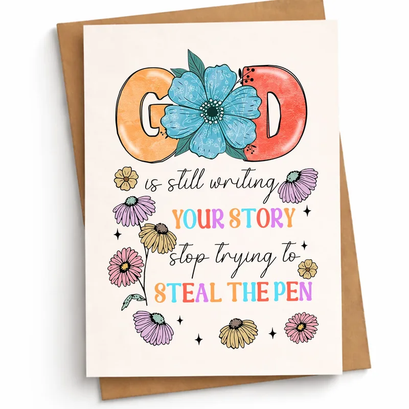 Floral Script Letters Encouragement Card for Faith and Friendship