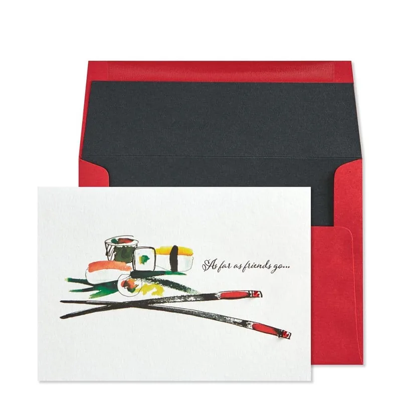Sushi Chopsticks Friendship Card: A Watercolor Tribute to Best Friends