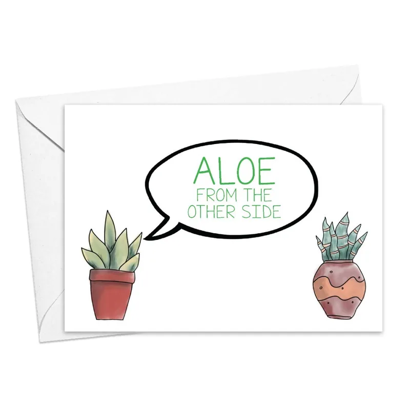 Aloe Plants Speech Bubble Card: A Funny Greeting for Plant Lovers