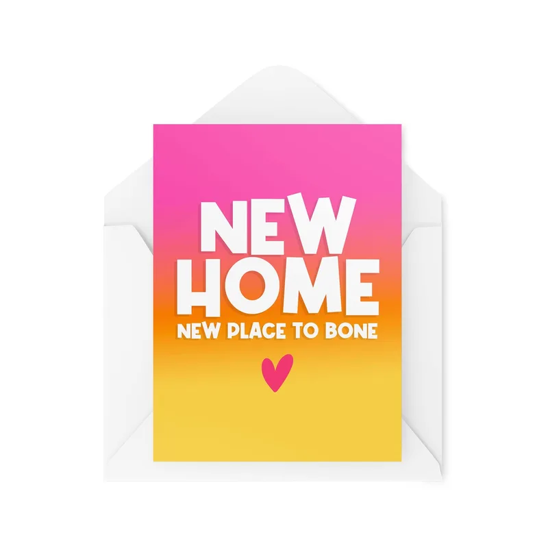 Yellow Gradient Ombre New Home Card for Besties Moving