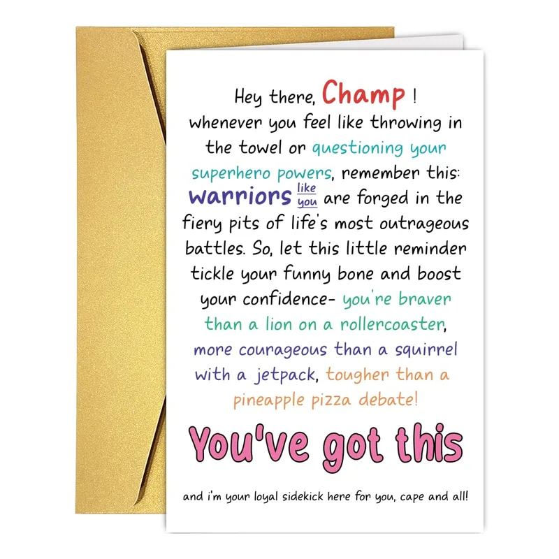 Good Luck Card: A Funny Pep Talk for Your Champ