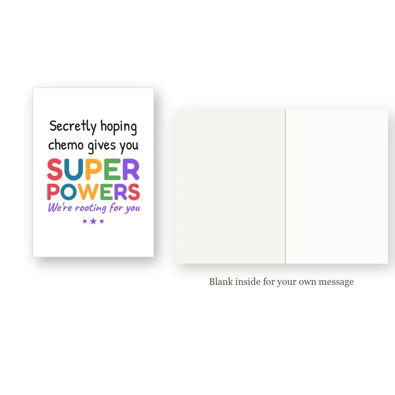 Chemo Superpowers Card for a Friend in Treatment – inside view