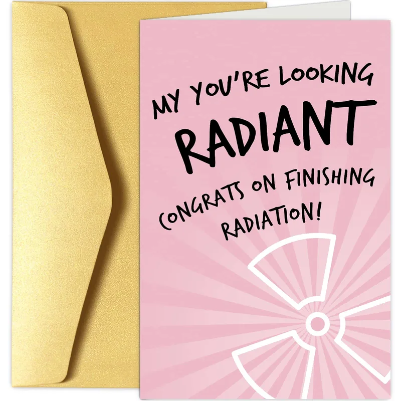 Finished Radiation Card: A Pink Card With a Bright Joke
