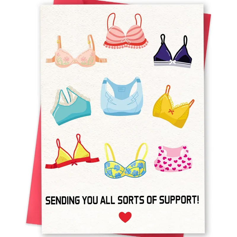 Bra Support Card: Pastel Bras With a Playful Message