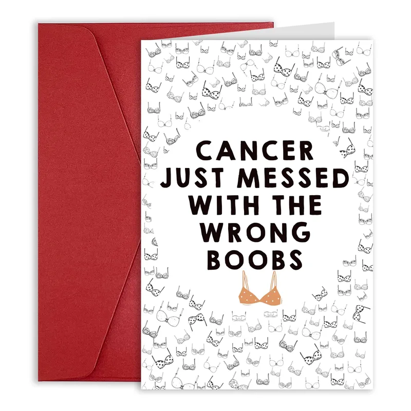 Breast Cancer Survivor Card: Cancer Messed With the Wrong Boobs