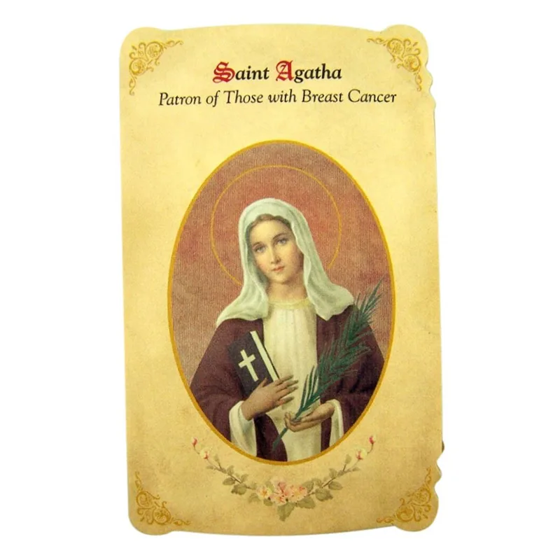 Saint Agatha Card for Breast Cancer Support and Comfort
