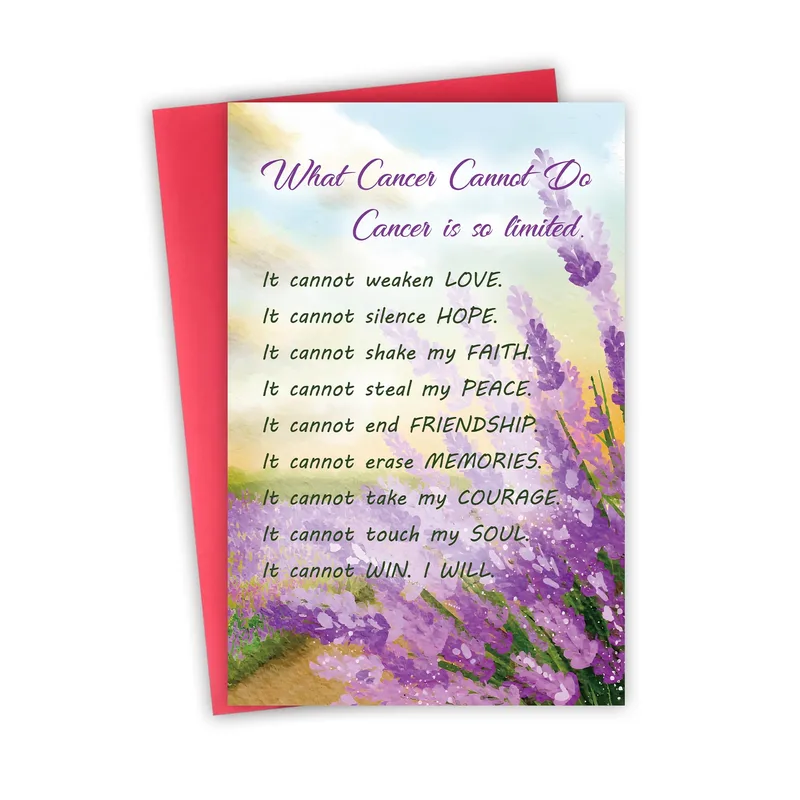 Encouragement Cancer Card: Lavender Words of Strength