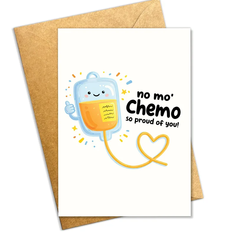 Proud of You Cancer Card: A Cheerful Chemo Bag Heart