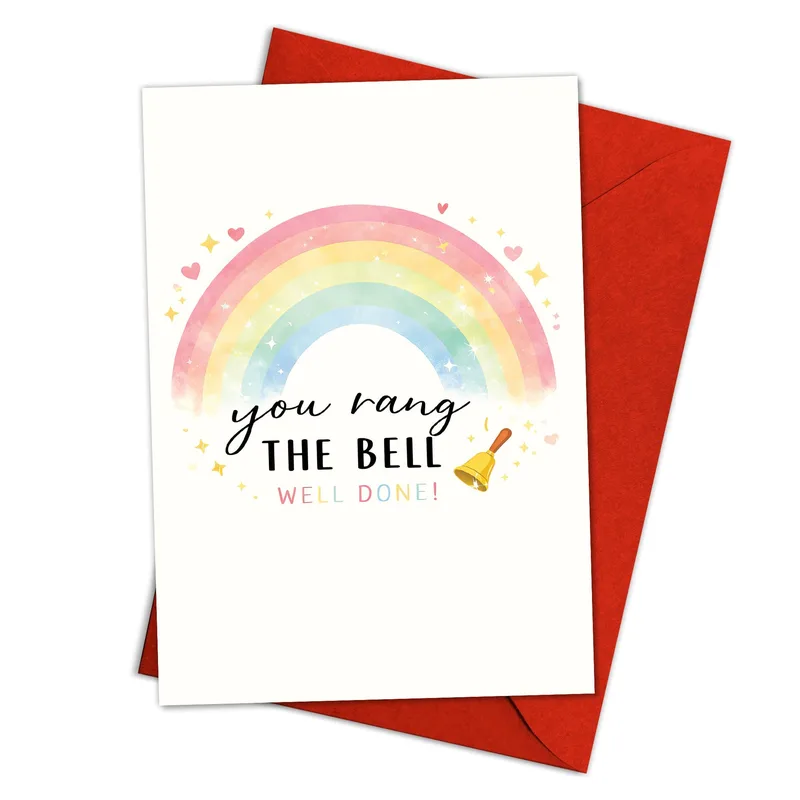 Ringing the Bell Card with a Pastel Rainbow for Someone Brave