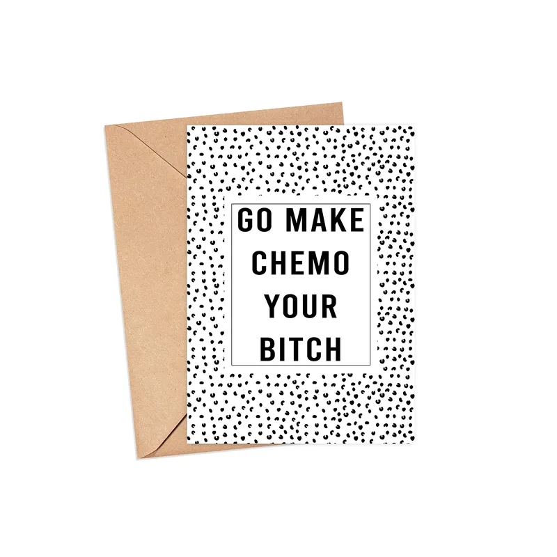 Cancer Encouragement Card with a Bold Chemo Message