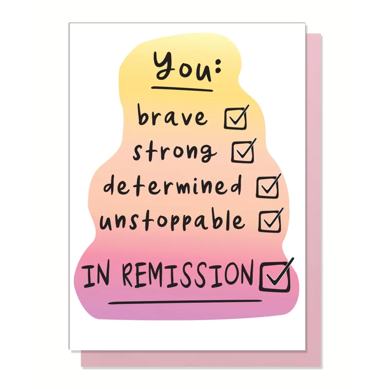 Cancer Remission Card: A Checklist of You, Done