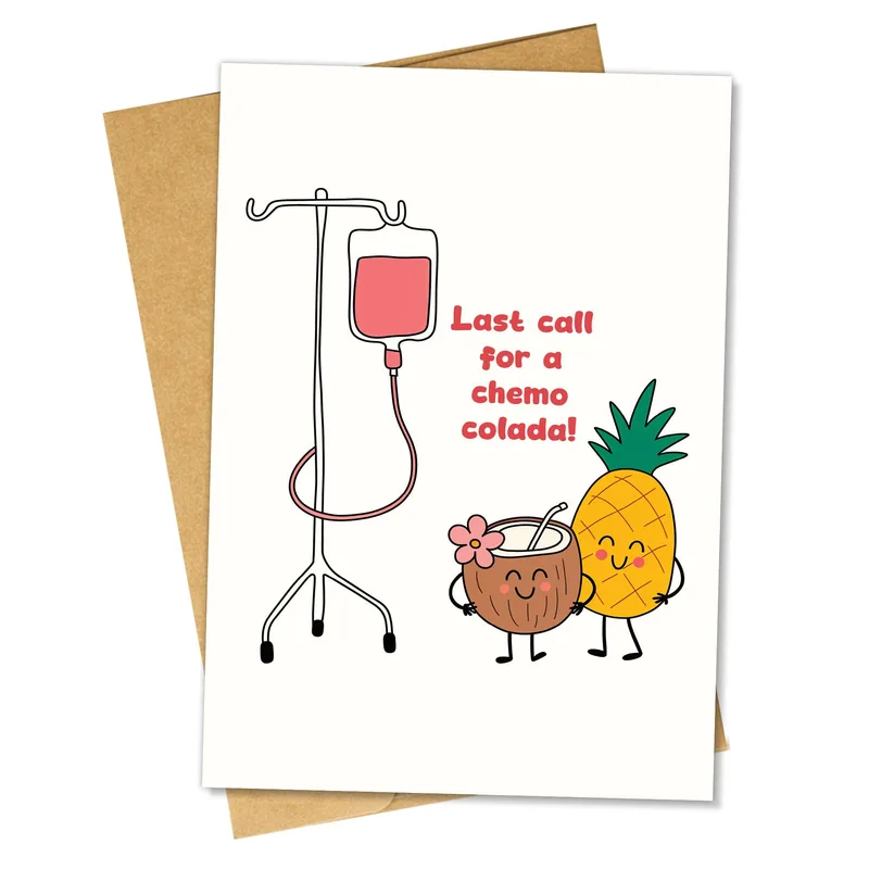 Cancer Humor Card with a Chemo Colada Joke