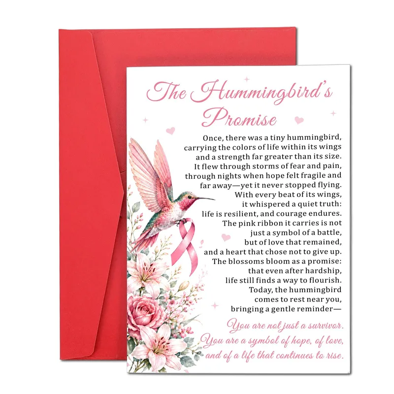 Hummingbird Encouragement Card: A Pink Watercolor Message of Hope