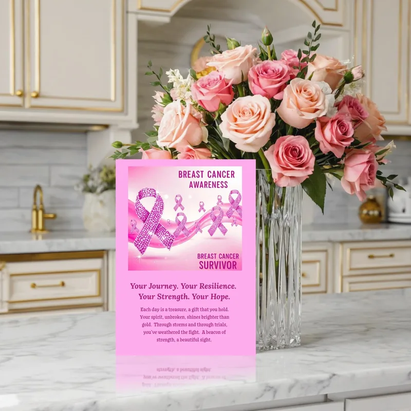 Cancer Survivor Strength Card: Pink Ribbon Design