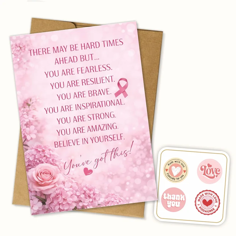 Hard Times Ahead Card: Pink Ribbon Encouragement