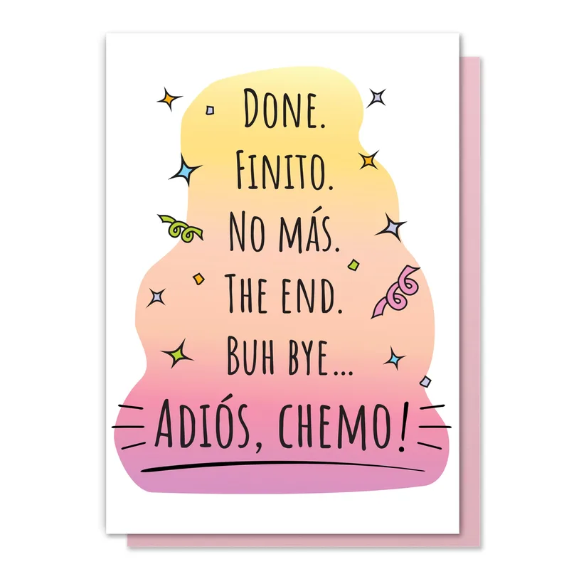 Colorful Gradient Background Cancer Support Card Celebrates