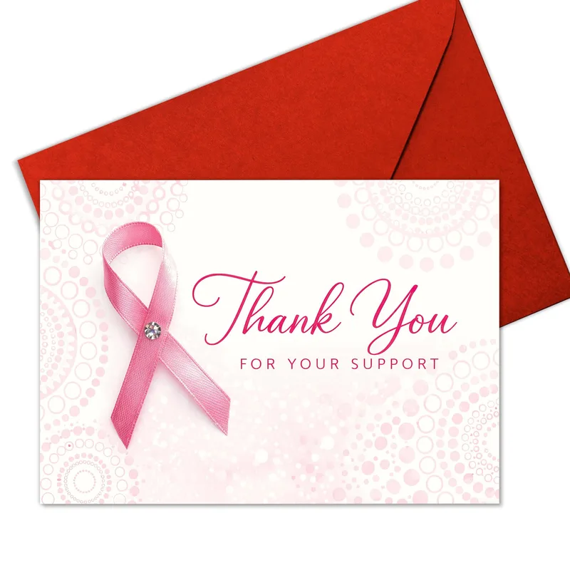 Ribbon Thank You Cancer Support Card for Showing Love