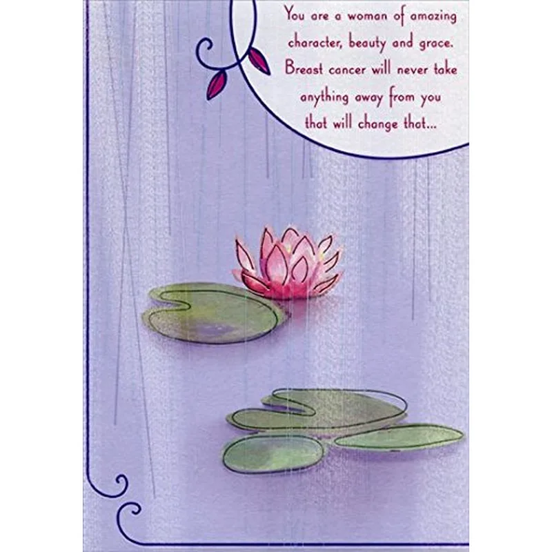 Pond Lotus Flower Cancer Support Card for Character and Grace