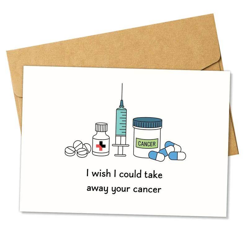 Syringe Pills Cancer Support Card for Someone Fighting Hard