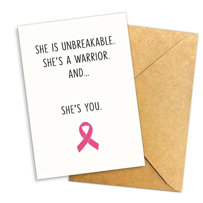 Ribbon Minimal Card Cancer Support Card for Unbreakable Warriors