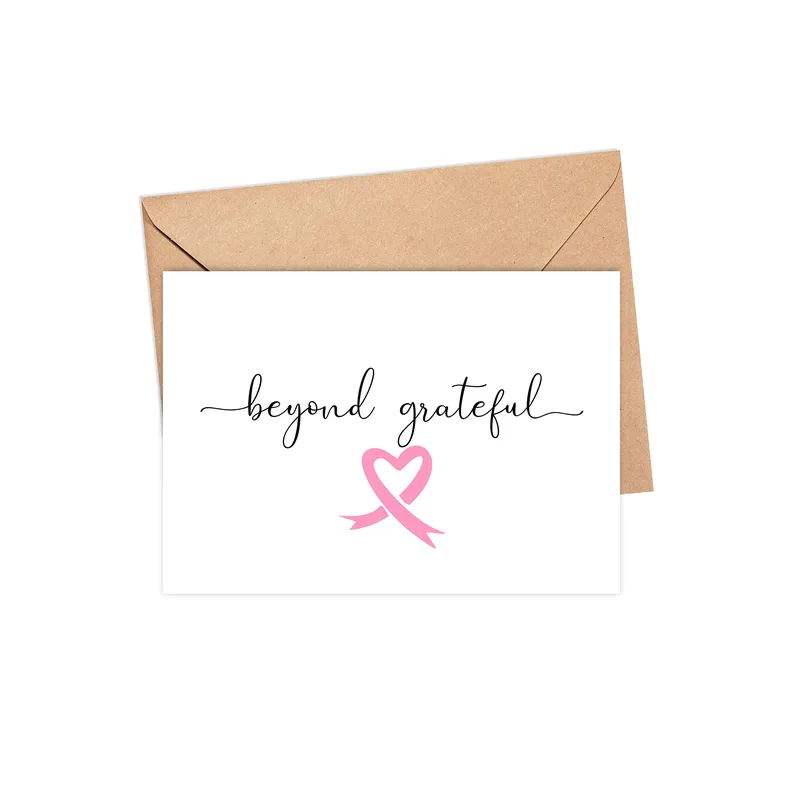 Ribbon Script Card Thank You Card: Beyond Grateful Design