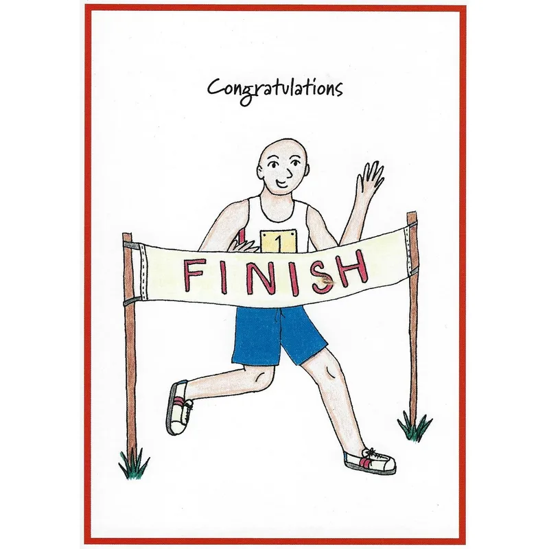 Runner Finish Line Congratulations Card for Treatment Completion