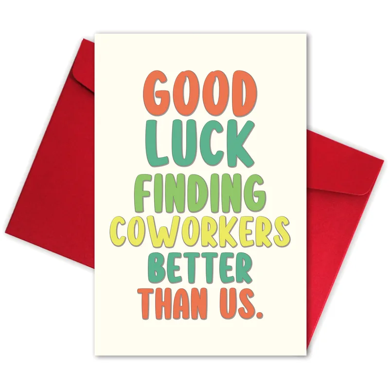 Good Luck Coworker Card: A Playful Farewell for Your Team