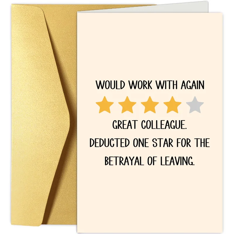Leaving Coworker Card: A Five-Star Review With One Star Docked