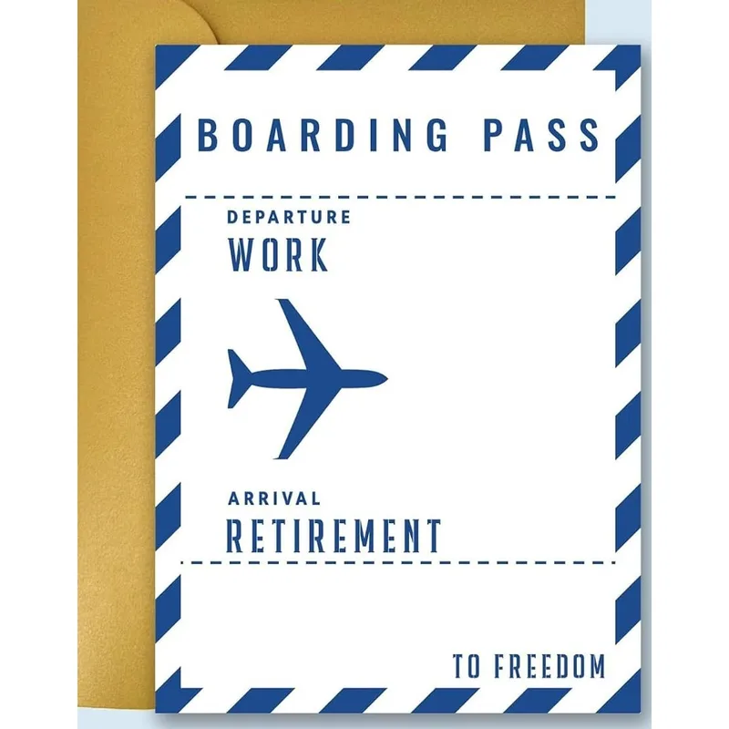 Retirement Boarding Pass Card for Your Next Big Trip