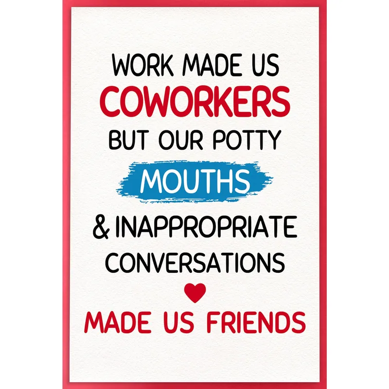 Coworker Friend Card: Funny Office Friendship Greeting